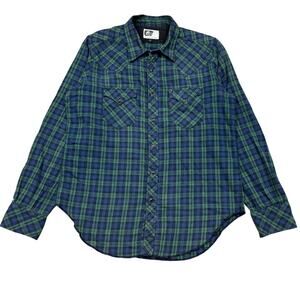 Engineered Garments Nepenthes New York Pearl Snap Plaid Shirt Long Sleeve Large